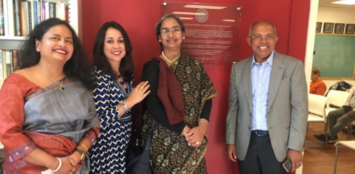 Dr. Moni with (from left) Malini Chowdhury, Dr. Sanchita Saxena, and Subir Chowdhury