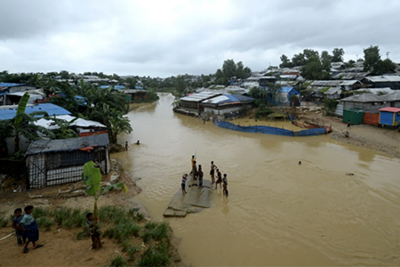flooded village